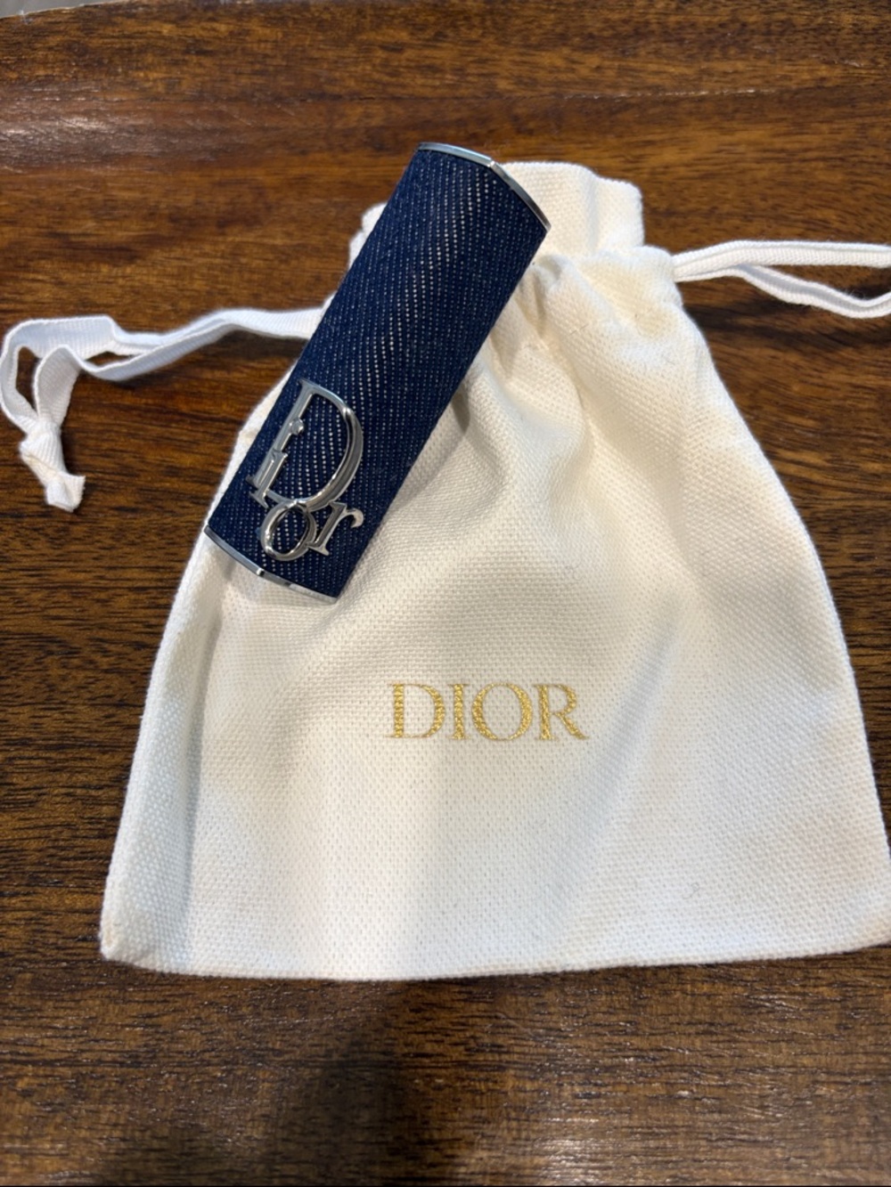Dior Blue Denim Logo Lipstick Case - Picture 2 of 10
